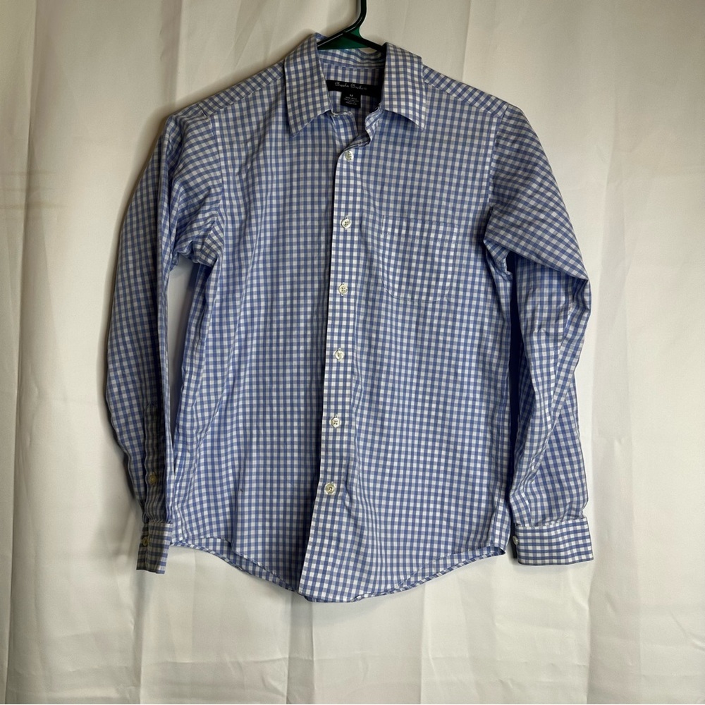 Brooks Brothers boys blue and white button up med - Picture 4 of 9